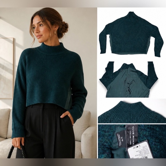 Club Monaco Sweaters - Club Monaco Italian Yarn Cropped Neck Size L NWT